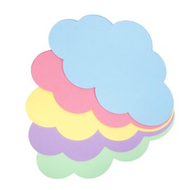 Set of 50 Clouds Presentation Cards Set, 5 Colours Presentation Case, Colourful Clouds Index Cards, Presentation Card Set, Metaplan Cards Set for Office, School, Presentation, Lecture (23 x 14 cm)