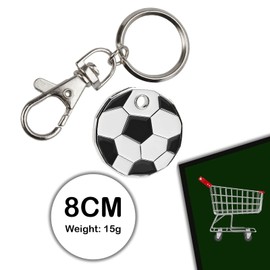 Fabulouz 2pc New Shape 12 Edge Sided Shopping Trolley Token £1 Coin Pound Coin Trolley Token Shopping Cart trolley coin Key Ring Clasp Supermarket trolly Locker Gym Keyring coins Gift FOOTBALL DESIGN