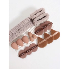18 Pcs Make Up Y Cuidado Facial Set Esponjas Y Diadema