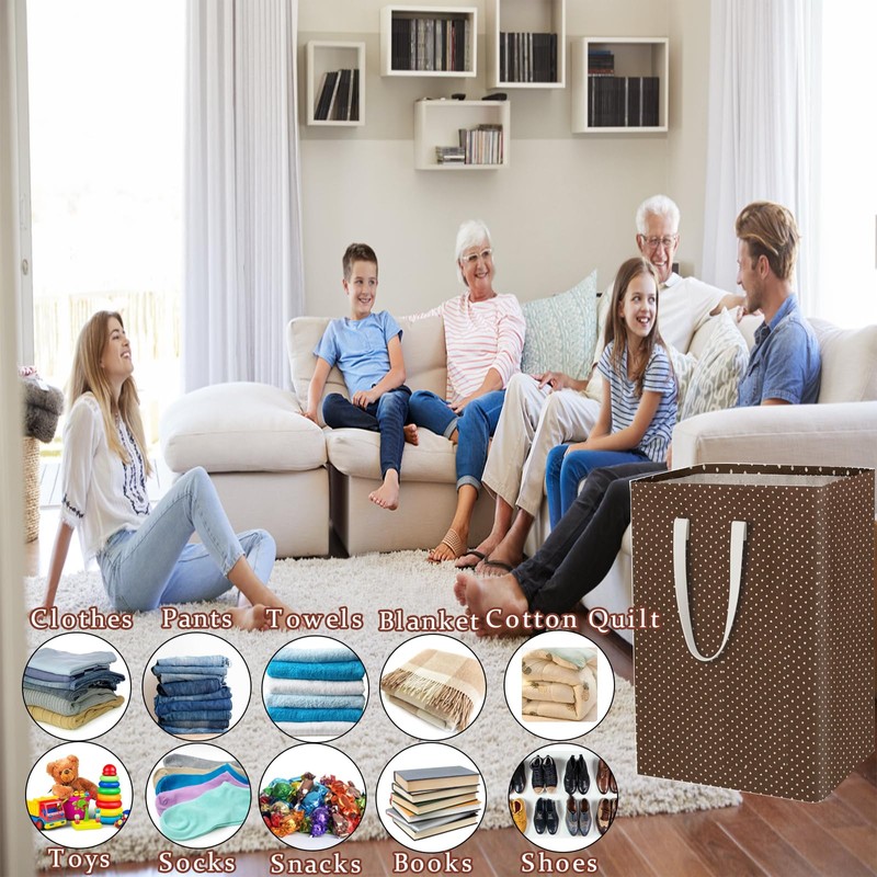 Waterproof Laundry Hamper Collapsible Laundry Basket Leather Handle Laundry Bag