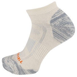Merrell -men's and -women's Zoned Cushioned Wool Hiking Socks-1 Pair Pack-Breathable Unisex Arch Support, Whisper White, Small-Medium