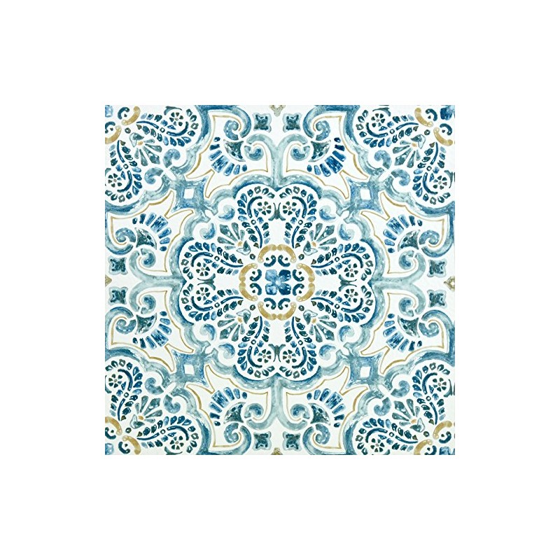 FloorPops FP2477 Fontaine Peel & Stick Floor Tiles, Blue