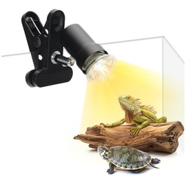 Novique Reptile Heat Lamp with 360° Rotatable Clamp Basking Spot Light with 50W UVA UVB Heat Bulb Simulated Sunlight Heating Lamp for Turtles Lizards Snakes Amphibian Terrariums Tanks