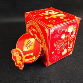 LOONELO Chinese New Year Money Box, 2025 Spring Festival Cash Gift Pull Money Case, Year of The Snake Fun and Festive Red Money Holder for Asian Lunar New Year Celebrations Family Gifting Party Favor