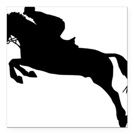 CafePress HorseShowjumping Square Car Magnet 3 X 3 Square Car Magnet, Magnetic Bumper Display