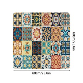 Mecmbj Washing Machine Pad, 60 x 60 cm Washing Machine Pad, Mandala Grid Washing Machine Cover, Waterproof and Non-Slip, Household Washing Machine Cover for Washing Machines, Refrigerators