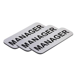 Manager - Etiqueta de nombre de 2,5 x 7,6 cm, color plateado (paquete de 3)