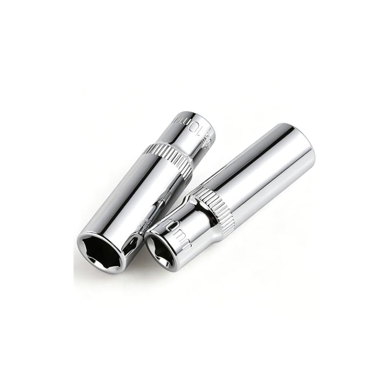 9-Piece 10mm Deep Sockets, 1/4-Inch Drive, 6-Point, Corrosion Resistance, Compatible