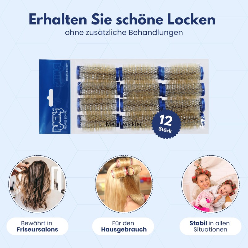 PONIK'S PROFESSIONAL - Metal Rollers, Wire Rollers with Bristles, Metal