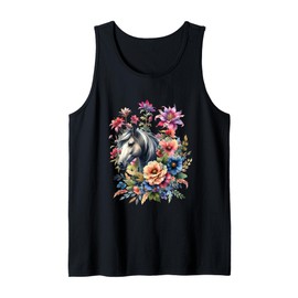 Horses Girls Rider Horse Summer Flowers Birthday Child Tank Top
