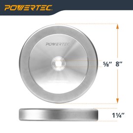 POWERTEC CBN Grinding Wheel 8 Inch 600 Grit, 1-1/4" Wide, 5/8" Arbor – 4-in-1 CBN Sharpening Wheel with 1/4" Radius Edge and Side Face for Bench Grinder (15706)