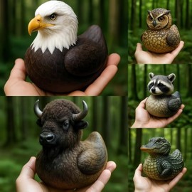 TIM CHESS Funny Animal Duck Figurine Whimsical Animal Ducks Statue Collectible Dashboard Duck for Home Office Desktop Car Dashboard Decoration (Cattle Duck)