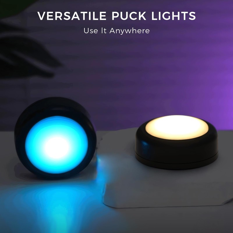 swesara Push Lights with Remote Puck Lighting Battery Operated Tap