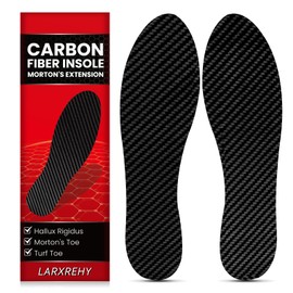 Carbon Fiber Insole for Men & Women 1 Pair: Rigid Shoe Insert for Morton's Toe, Turf Toe, Hallux Rigidus & Limitus, Arthritis - Alternative to Post Op Shoe (265mm, Fit Women's Size 11, Men's 10)