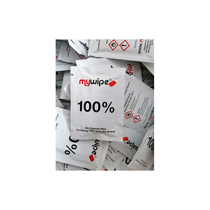 100 x Alcohol Wipes 100% Isopropyl Alcohol Large 185mmx145mm Multi