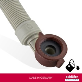 Schläfer 253315 Universal Washing Machine Charging Hose 1.5 m with Check Valve, Safety Aquastop, Cold Water Inlet, Standard Thread FF 3/4 Inch, Hose Length 150 cm, with 90° Bent