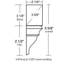 CROWNCORNERS 4 crown molding inside corner blocks "CROWNCORNERS" brand. Fits 3 5/8" molding