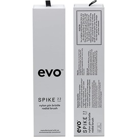 Evo Spike nylon pin bristle radial brush 38 mm, styling brush with boar bristles for quick and easy blow-drying, hair brush for women, women and men, made of certified wood