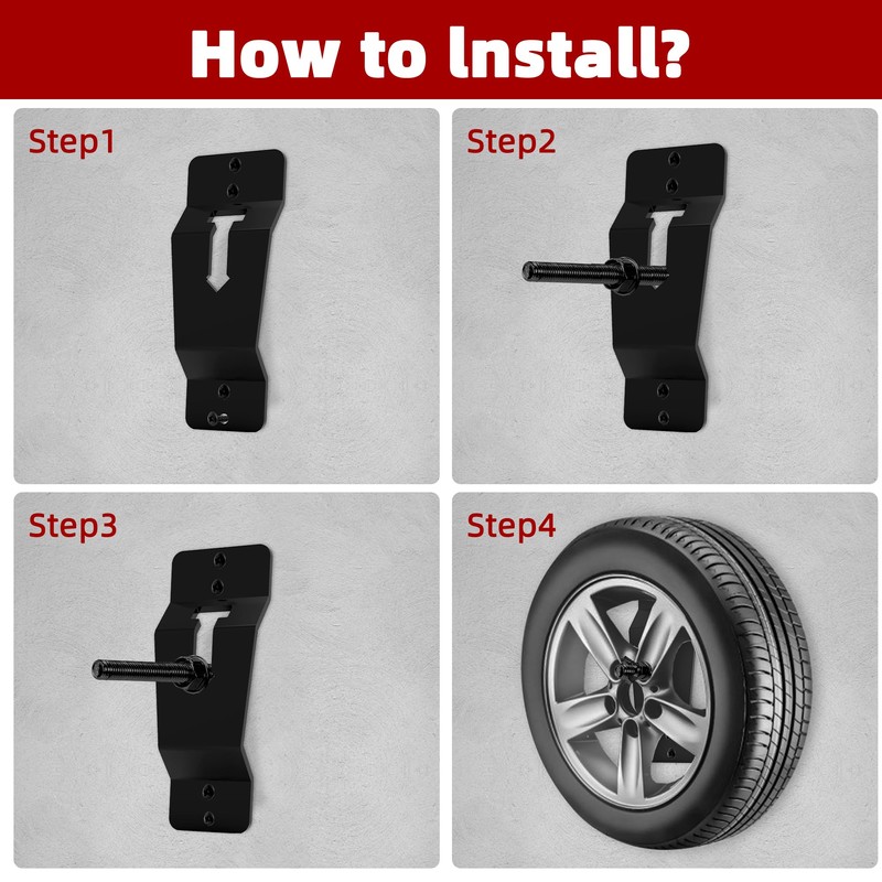 Adamoss Wall Mount Spare Tire Carrier for Enclosed Trailer -