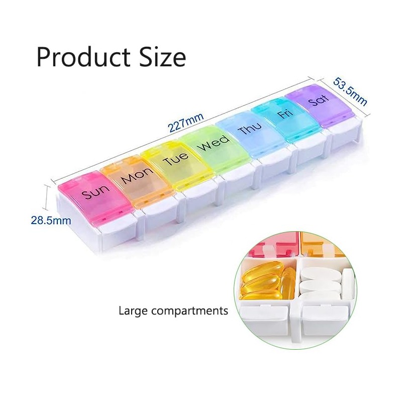 7 Day Pill Box Portable Storage Box Weekly Pill Box