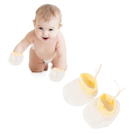 Baluue 3 Sets Comfortable Scratch Mesh Gloves for Boy Girl Breathable Protective Hand and Foot Covers Natural Material for Easy Wear and Portability