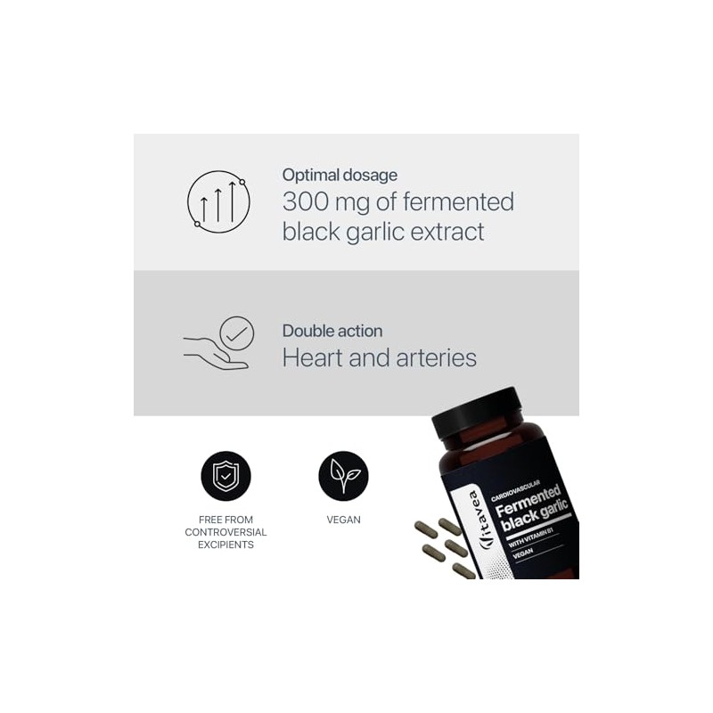 Black Garlic Capsules - 9000mg (30:1 Extract) with Vitamin B1