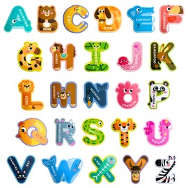 EHR Magnetic Letters, Colorful ABC Animal Alphabet Fridge Magnets, Suitable for Toddlers Aged 3 4 5 (Uppercase Letter)