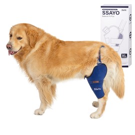 SSaYo Dog Knee Brace for Male/Female Dogs - Neoprene Support Dog Leg Braces for Back Leg with Adjustable Straps and Belt - Torn ACL Hind Leg, Ligament Injury, Joint pain and Stability (X-Large, Right)