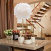 Surpars House Plug in Pendant Light White Feather Chandelier with