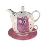 Tea for one Set 3-teilig Porzellan Teekanne mit Tasse und