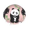 Hand-drawn cute pandas Shower Cap for Women,Double Waterproof Layers Bathing