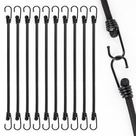 Akicderu Tension Elastic Straps with Hooks, Heavy Duty Expander with Hooks, Pack of 10, Robust Rubber Tensioner with Hooks, 45 cm, Versatile Rubber Bands with Hooks, Rubber Tensioners for Luggage,