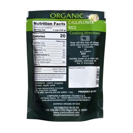 Mantova Organic Cauliflower Rice, 8.5 oz. (Pack of 6), Product of Italy, One-Pot Meal, Microwaveable, Ready-in-Minutes Cauliflower Rice, All-Natural, Healthy Rice Alternative, Ideal for Soups, Stews, Side Dishes, Salads, Rice Bowls, Breakfast Bowls and More, Gluten-Free, Low-Calorie, Low-Carb, Nutrient-Rich, High-Fiber, Vegan, Paleo, No Artificial Coloring, Flavoring or Preservatives