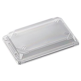Chuo Kagaku Disposable Container Lid, Made in Japan, CF Sushi Containers, L 1.5, Lid, 50 Pieces, Size: Approx. 8.5 x 5.4 x 1.3 inches (21.7 x 13.8 x 3.2 cm), Transparent