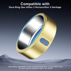 3 Pack Cover Compatible with Oura Ring Gen 4/Oura Ring Gen 3 Horizon/Heritage, Surport Charging with Cover on, Anti-Scratch TPU Protector for Men Women (Size 7, Black+Silver+Gold)