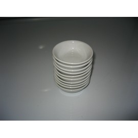 10 Pieces Long Phuong White Porcelain Soy Sauce Dish Plate
