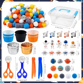 Viprest 236 Pcs Space Sensory Bin Filler The Outer Space Astronauts Sensory Bin Item Fine Motor Toys Counting Sorting Astronauts Preschool Toddler Counting Toys for Preschool Education Activities