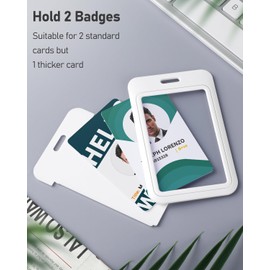 Uniclife - Soporte de identificación deslizante vertical de plástico duro con ventana transparente, bolsa protectora de tarjeta blanca tarjetas de conducir y pases, paquete de 3