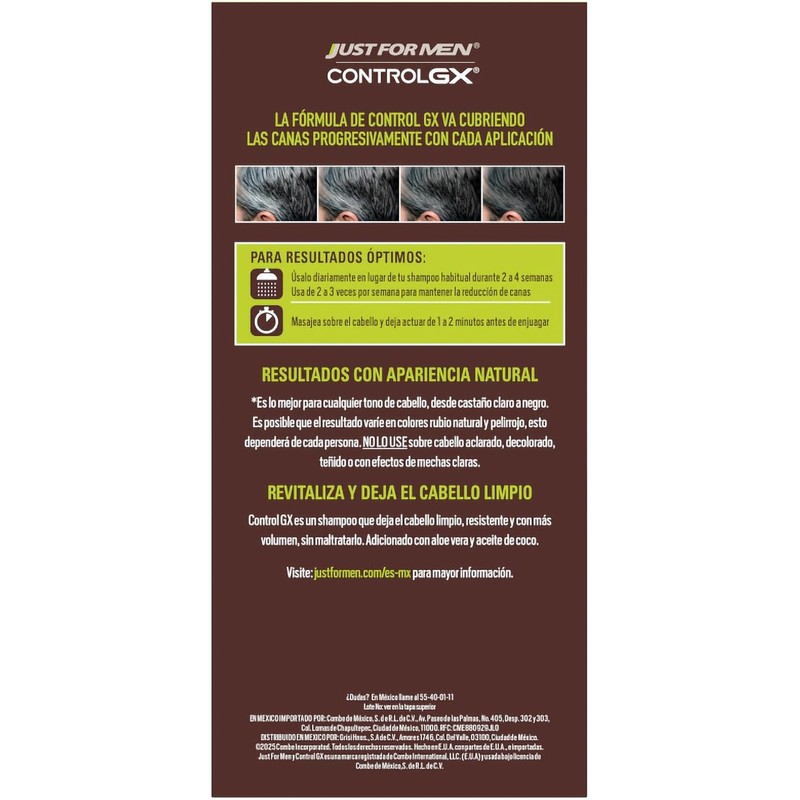 Shampoo Control Gx Shampoo Desvanecedor Progresivo De Canas 177 ml