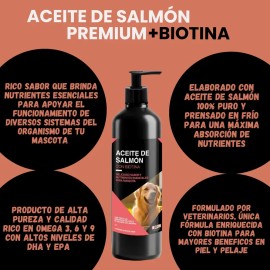 Aceite De Salmón Para Perros Mas Biotina 1 Lt - Piel Y Pelo                                                                                           