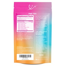 Pink Stork Organic PMS Tea for Hormone Balance, Mood Swings, Bloating, and Period Regularity - 8 Herbs - Vitex, Red Raspberry Leaf, Chamomile - Caffeine-Free - 15 Sachets, Hot or Iced