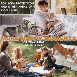 TOPITOP Luxury Pet Dog Bed, Long Faux Fur - Model Wolf, Soft Fuzzy Dog Mat for Sofa Protector for Large Dogs