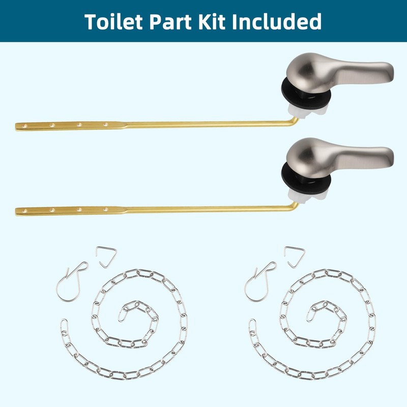 Hygie Rinse 2PCS Universal Metal Toilet Handle Replacement Kit Front