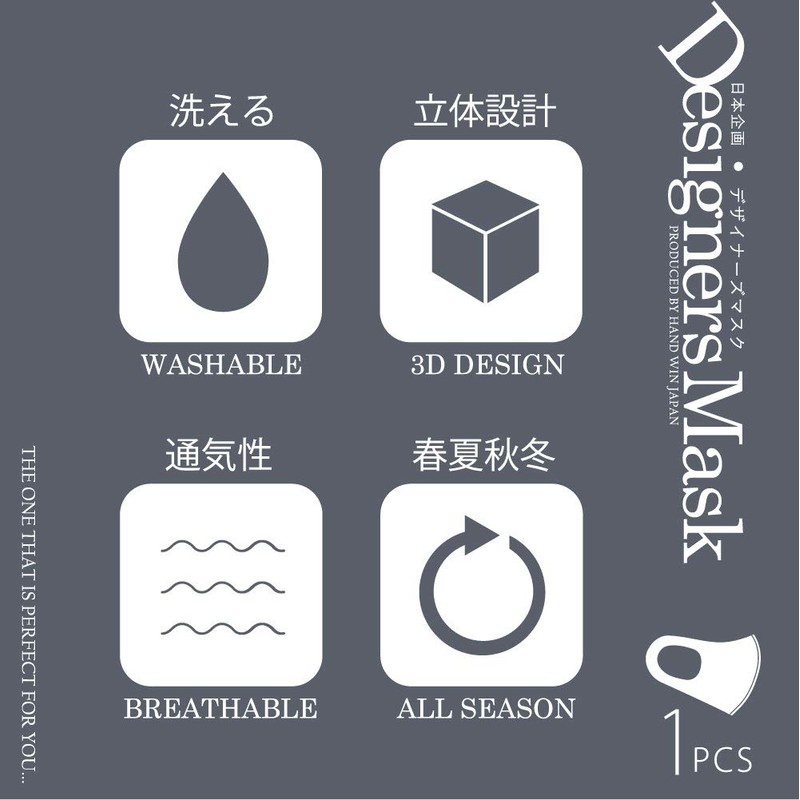 Handwin Japan Co., Ltd Designer Mask, 3D Mask, Made in