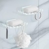 EOAMGO Soap Dish for Shower Bathroom,Soap Holder, 2PCS No-Drilling Wall