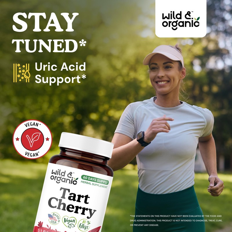 Wild & Organic Tart Cherry Capsules 600 mg - Uric