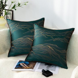 Traziewell Green Cushion Covers 18x18 inches Set of 2 Cushion Cover 45cm x 45cm Square Throw Pillow Case for Living Room Sofa Couch Decorative Pillowcases 00515