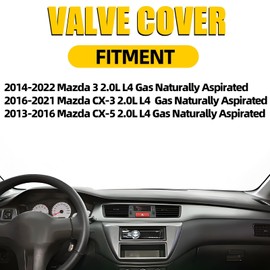 MILIPARTS Aluminum Engine Valve Cover Compatible with 2013-2022 Mazda 3 CX-3 CX-5 2.0L L4 Gas Replace PE7W10210 PE0210210