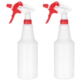 PATIKIL 750ml/24oz Plastic Spray Bottles, 2pcs Adjustable Nozzle Leak Proof Empty Water Mist Stream Sprayer for Cleaning Solutions Plants Hair, Red