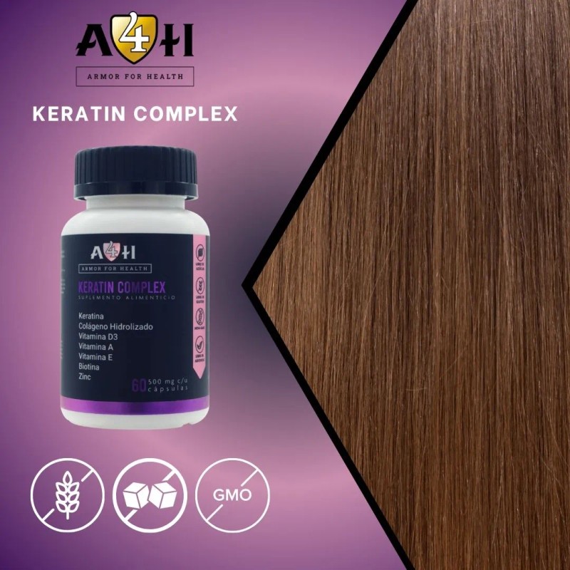 Suplemento Biotina Vitamina D3 Keratina Colageno 60 Cap A4h Sabor